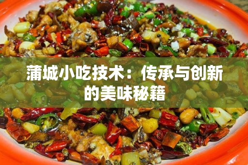 蒲城小吃技术：传承与创新的美味秘籍