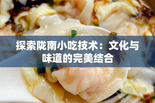 探索陇南小吃技术：文化与味道的完美结合