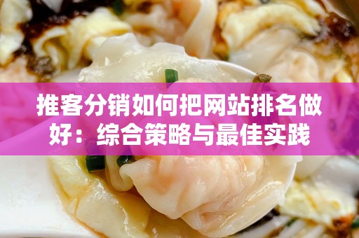 推客分销如何把网站排名做好：综合策略与最佳实践