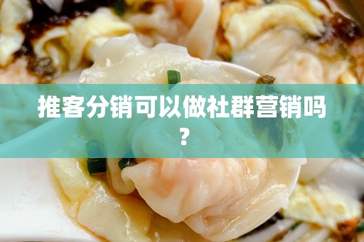 推客分销可以做社群营销吗？