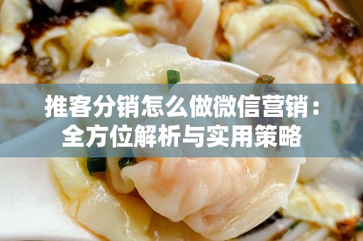推客分销怎么做微信营销：全方位解析与实用策略