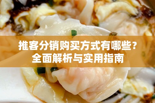 推客分销购买方式有哪些？全面解析与实用指南